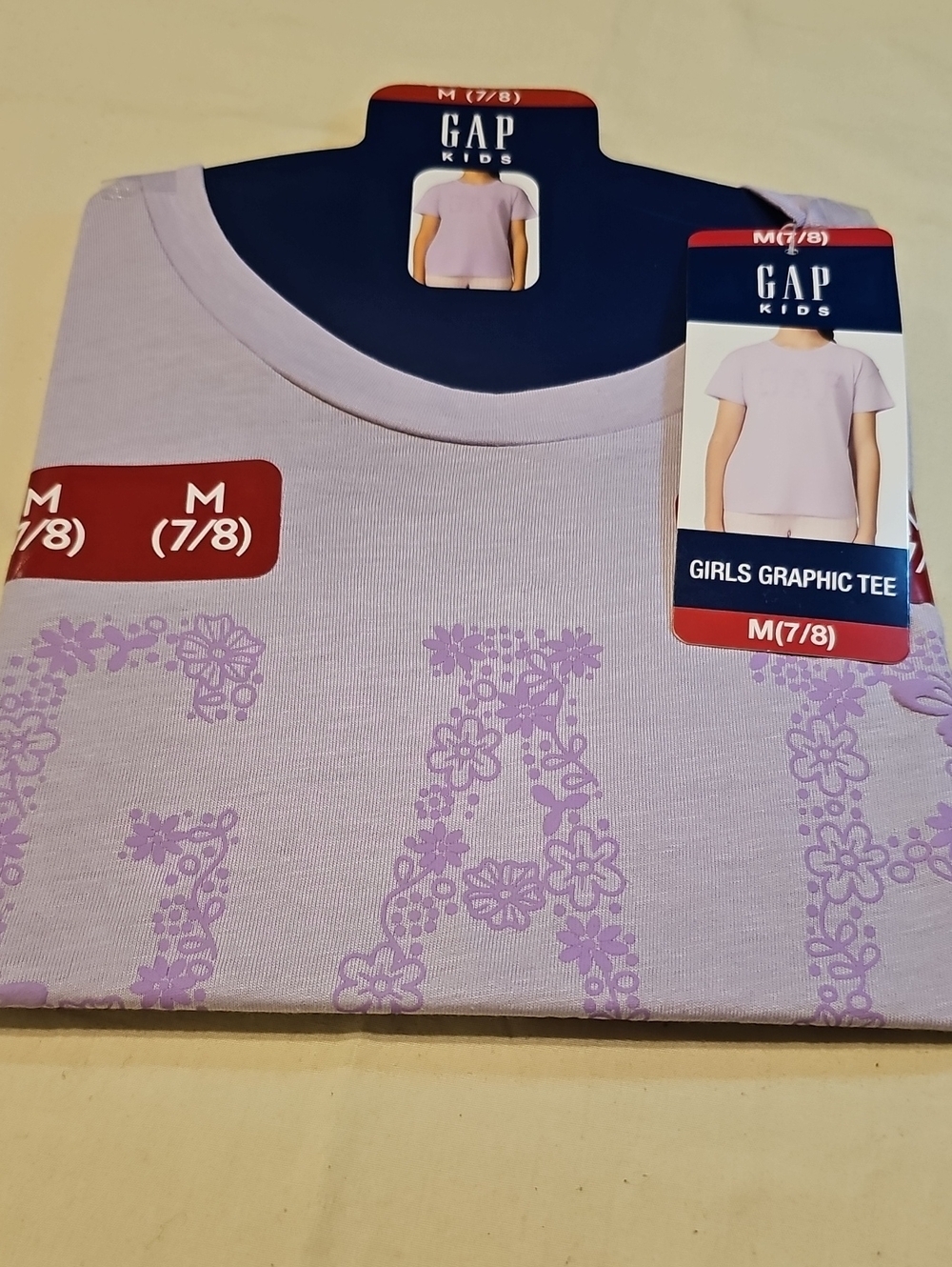 NWT GAP Kids Lilac Floral Logo Tee